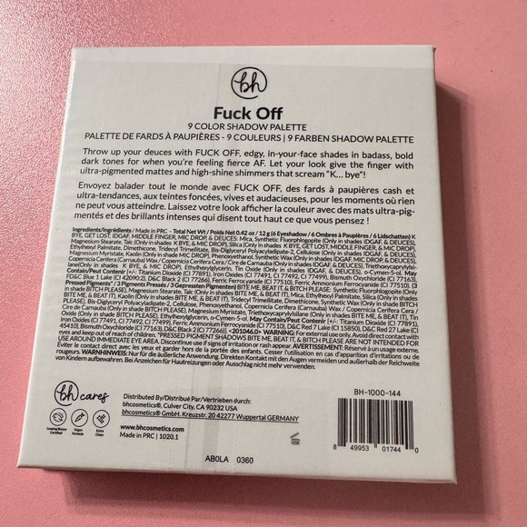 🔥 BH Cosmetics “F Off” 9-Color Shadow Palette 🔥 - Picture 7 of 7
